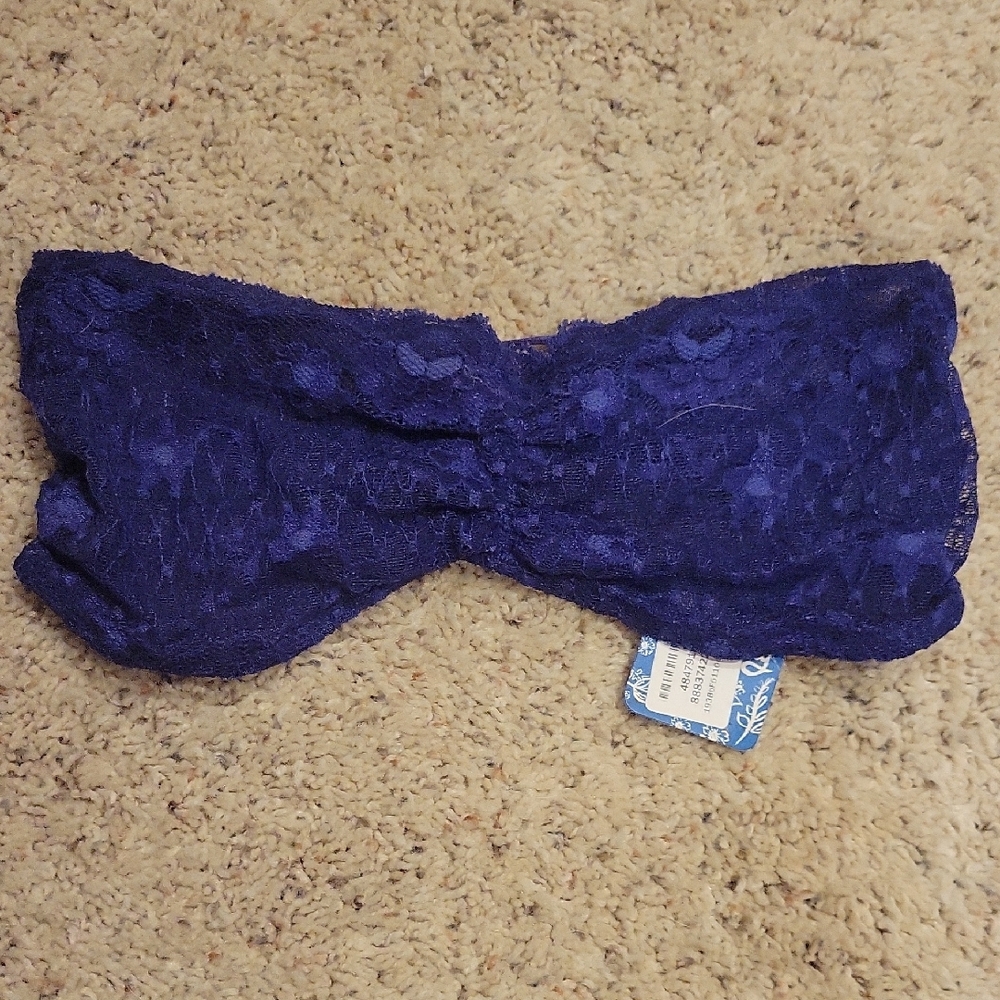 Lace Bandeau Top in Blue